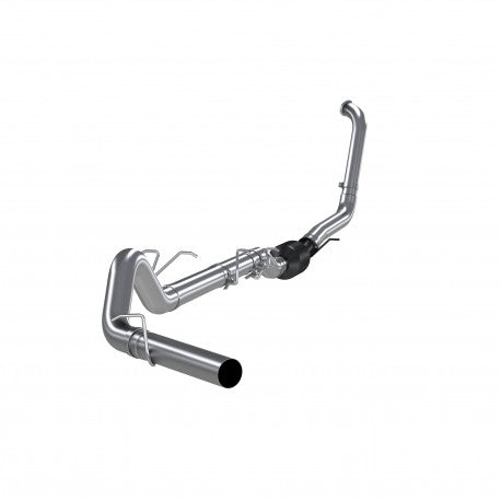 2003-2007 F-250 350 6.0L EC CC T409 Stainless Steel 4 Turbo Back Single Exit - No Muffler Not to be sold in California. for vehicles equipped with catalytic converters only