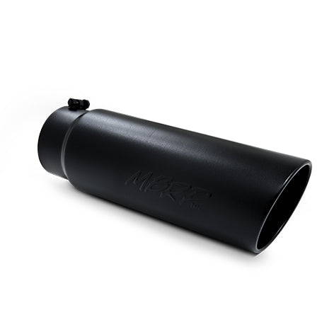 Universal Black Coated Tip 6in OD Angled Rolled End 5in ID 18in length