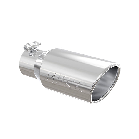 Universal T304 Stainless Steel Tip 4in OD Angled Cut Rolled End 3in inlet 10in length
