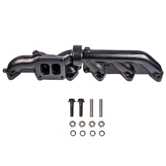 Pulse Flow Exhaust Manifold Kit Fits 2003-2007 5.9L Cummins 2-Pc T3 With Turbo Flange Hardware ATS