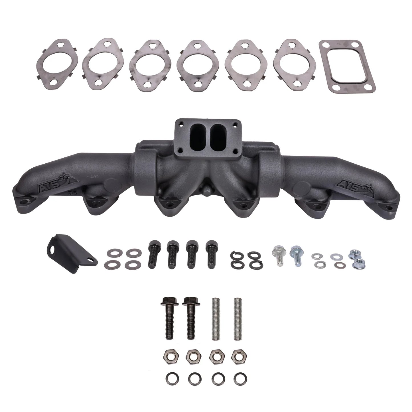 ATS Pulse Flow Exhaust Manifold Kit Fits 1994-Early 1998 5.9L Cummins 3-Pc T3 w. Gaskets