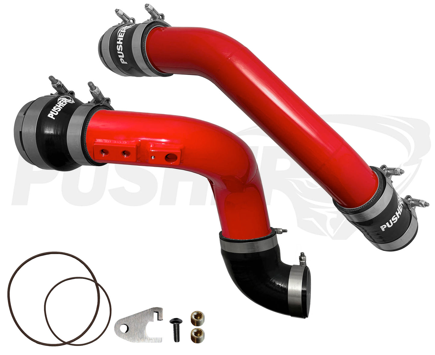Pusher 3" Hot & Cold Side Charge Tubes for High Output 2023+ Ford F250/350 6.7L Powerstroke w/ Throttle Valve Adapter