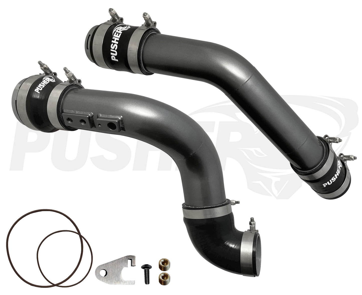 Pusher 3" Hot & Cold Side Charge Tubes for High Output 2023+ Ford F250/350 6.7L Powerstroke w/ Throttle Valve Adapter