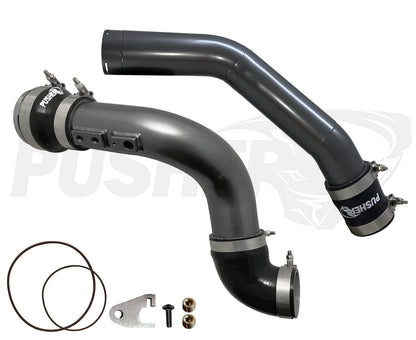 Pusher 3" Hot & Cold Side Charge Tubes for High Output 2023+ Ford F250/350 6.7L Powerstroke w/ Throttle Valve Adapter