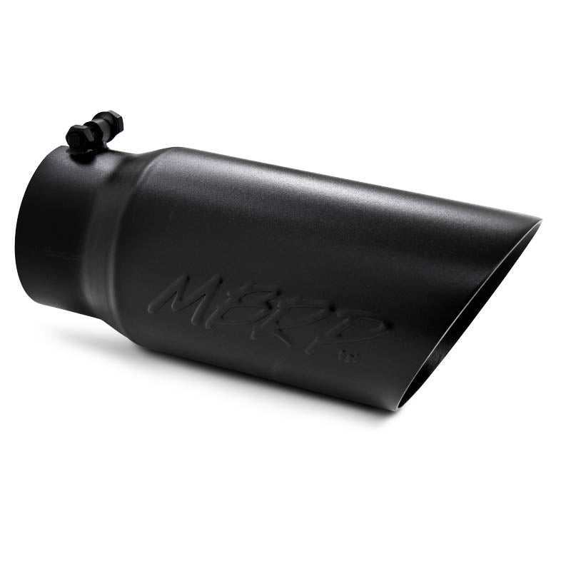 Universal Black Coated Tip 5in OD Dual Wall Angled 4in inlet 12in length