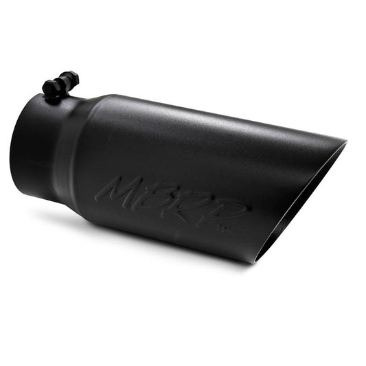 Universal Black Coated Tip 5in OD Dual Wall Angled 4in inlet 12in length
