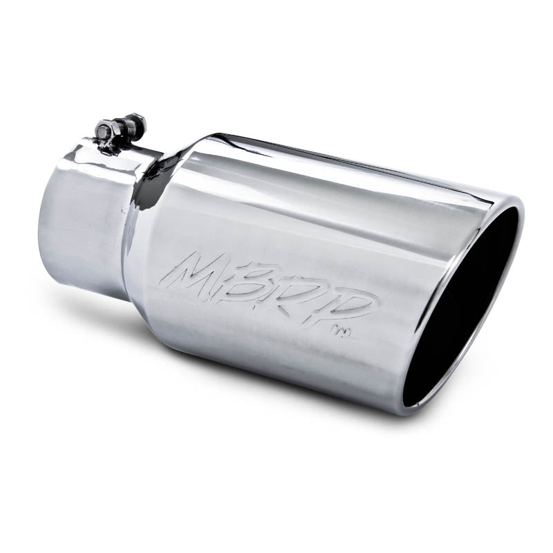 Universal T304 Stainless Steel Tip 6in OD Angled Rolled End 4in inlet 12in length