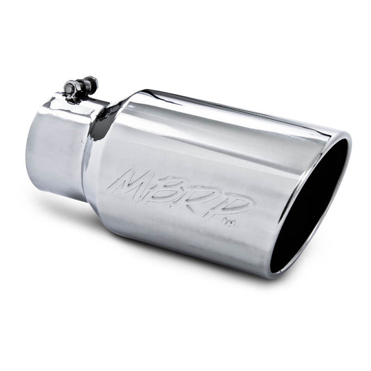 Universal T304 Stainless Steel Tip 6in OD Angled Rolled End 4in inlet 12in length