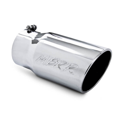 Universal T304 Stainless Steel Tip 6in OD Angled Rolled End 5in inlet 12in length