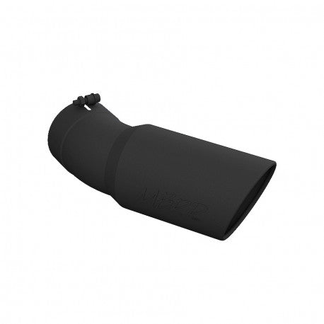 Universal Black Coated Tip 6in OD Angled Rolled End  5in  inlet 15.5in length   30� bend
